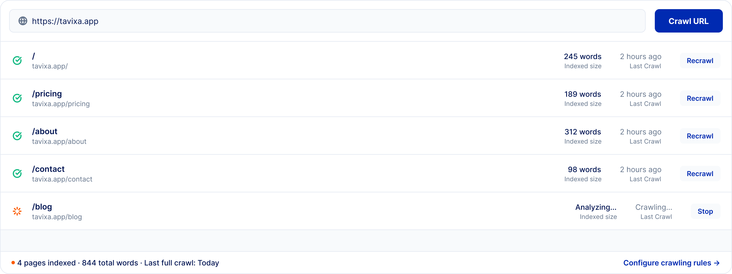 Website Crawl