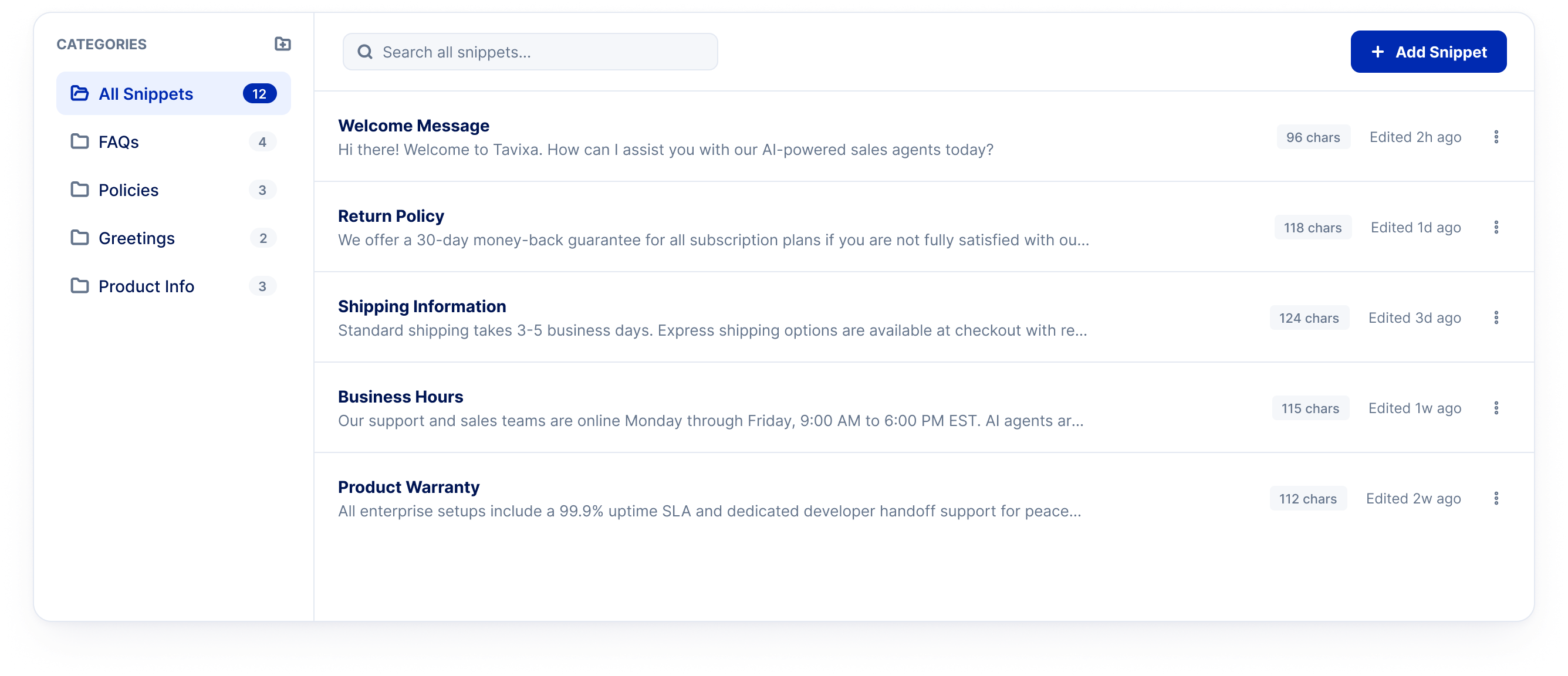 Text Snippets