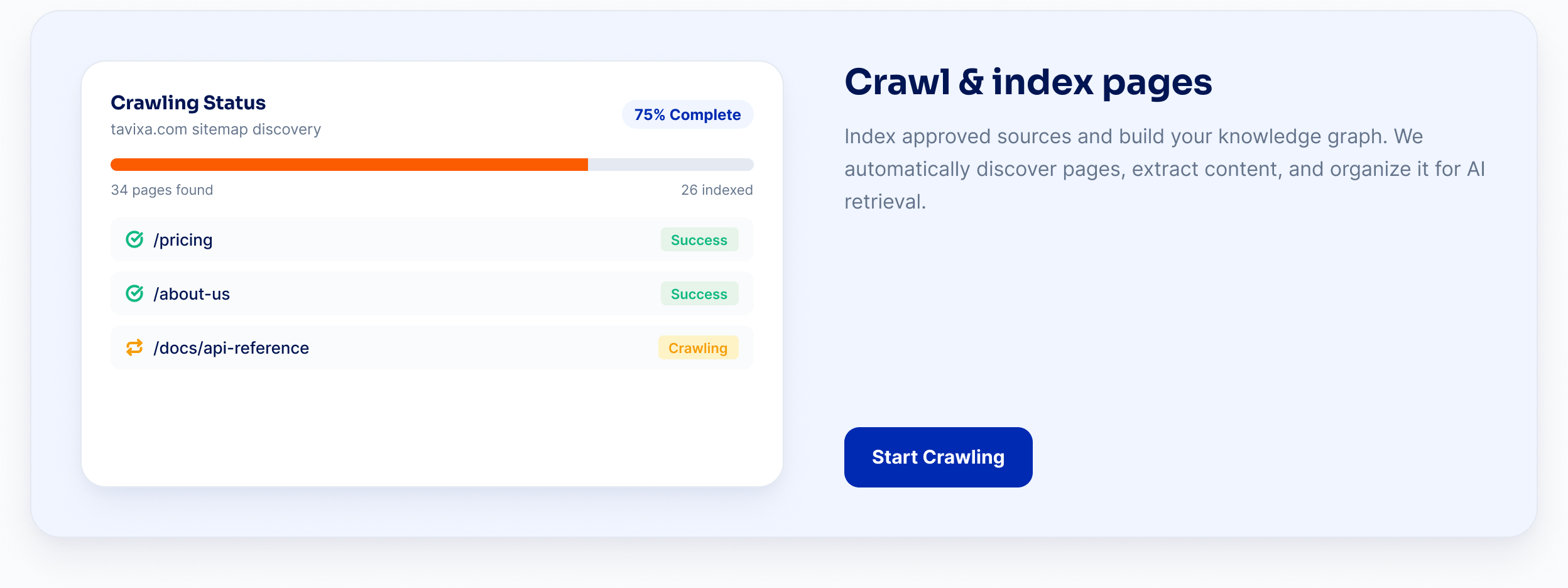 Crawl & index pages