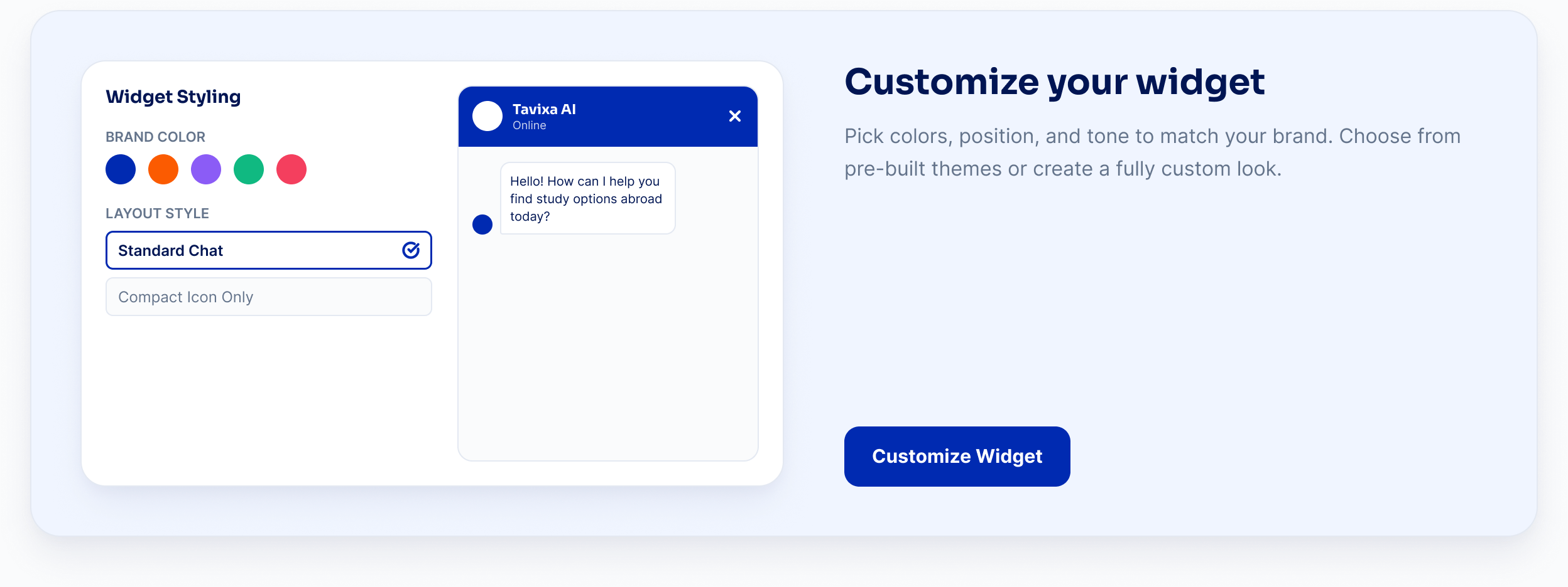 Customize your widget